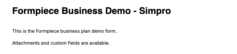 A live lead form with its name as the heading and two lines of description under it